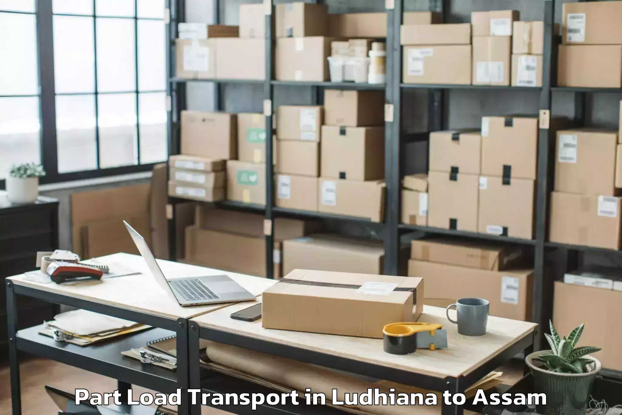 Ludhiana to Guwahati Airport Gau Part Load Transport Booking